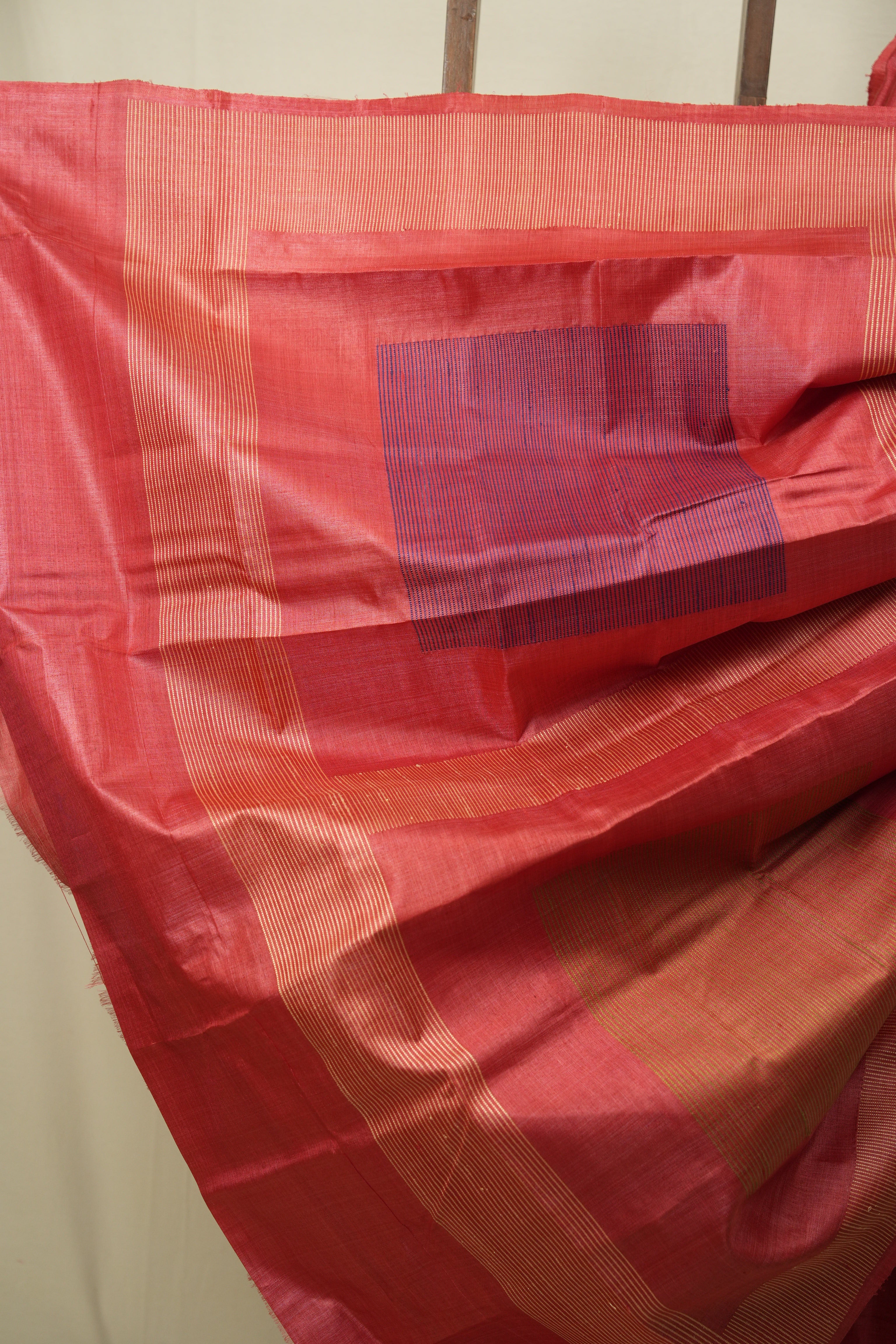 Coral Pink Tussar Silk Saree - SRCPTSS1906
