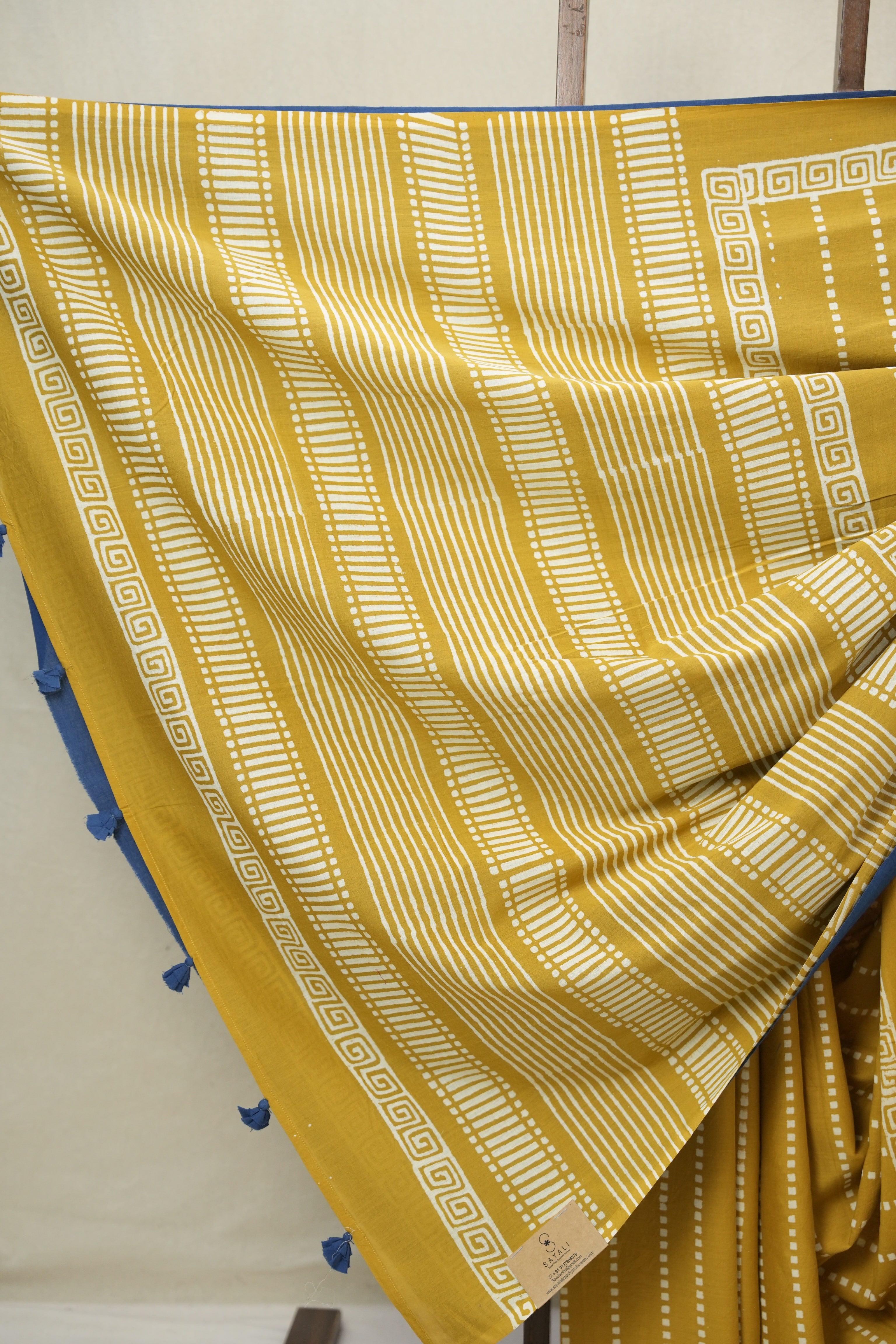 Mustard HBP Cotton Saree - SRMCS3320