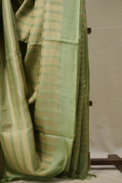 Mint Green Tussar Silk Saree - SRMGTSS1596