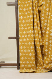 Mustard HBP Cotton Saree - SRMCS3322