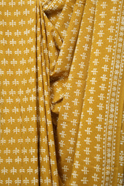 Mustard HBP Cotton Saree - SRMCS3322