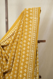 Mustard HBP Cotton Saree - SRMCS3322