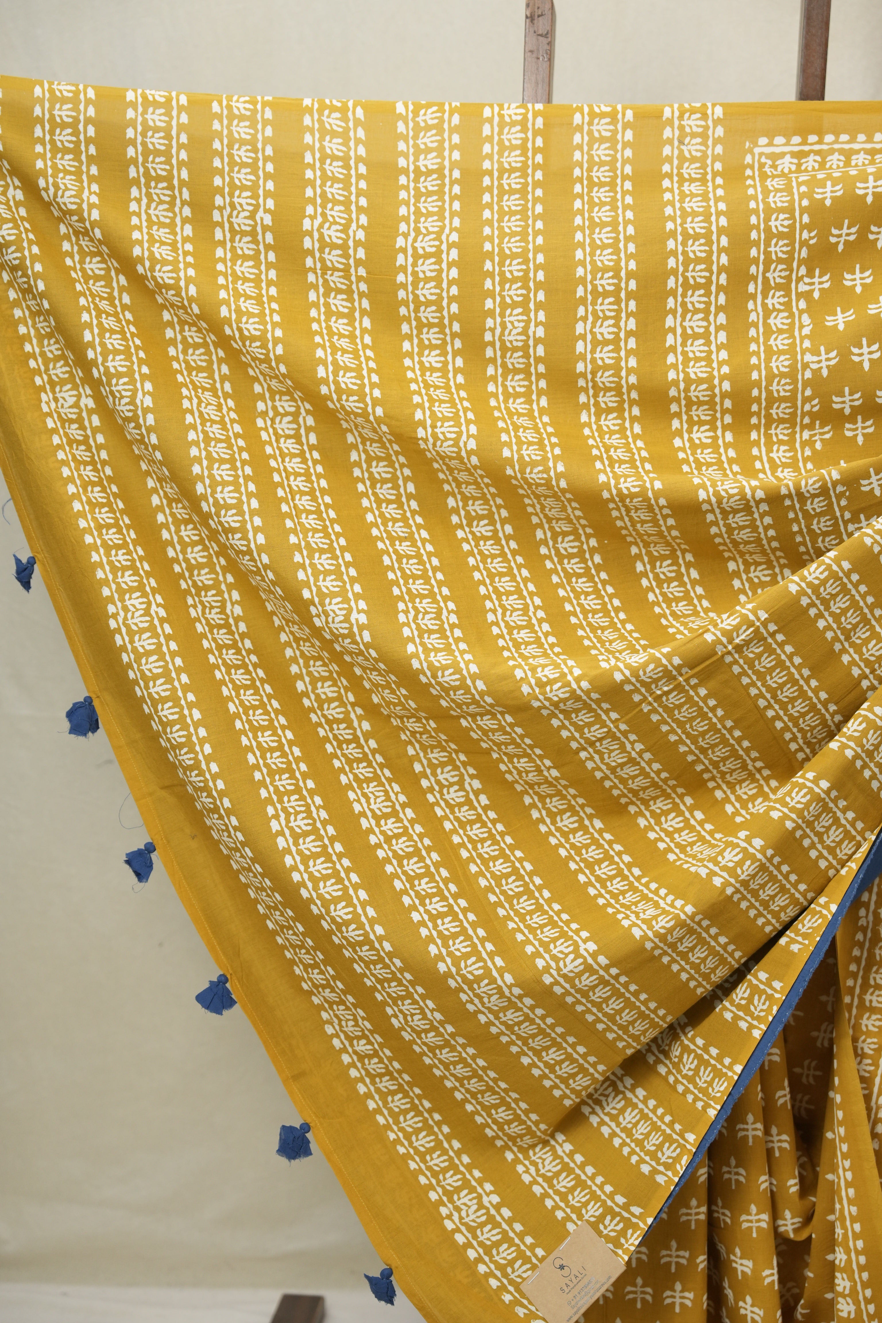 Mustard HBP Cotton Saree - SRMCS3322