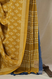 Mustard HBP Cotton Saree - SRMCS3321