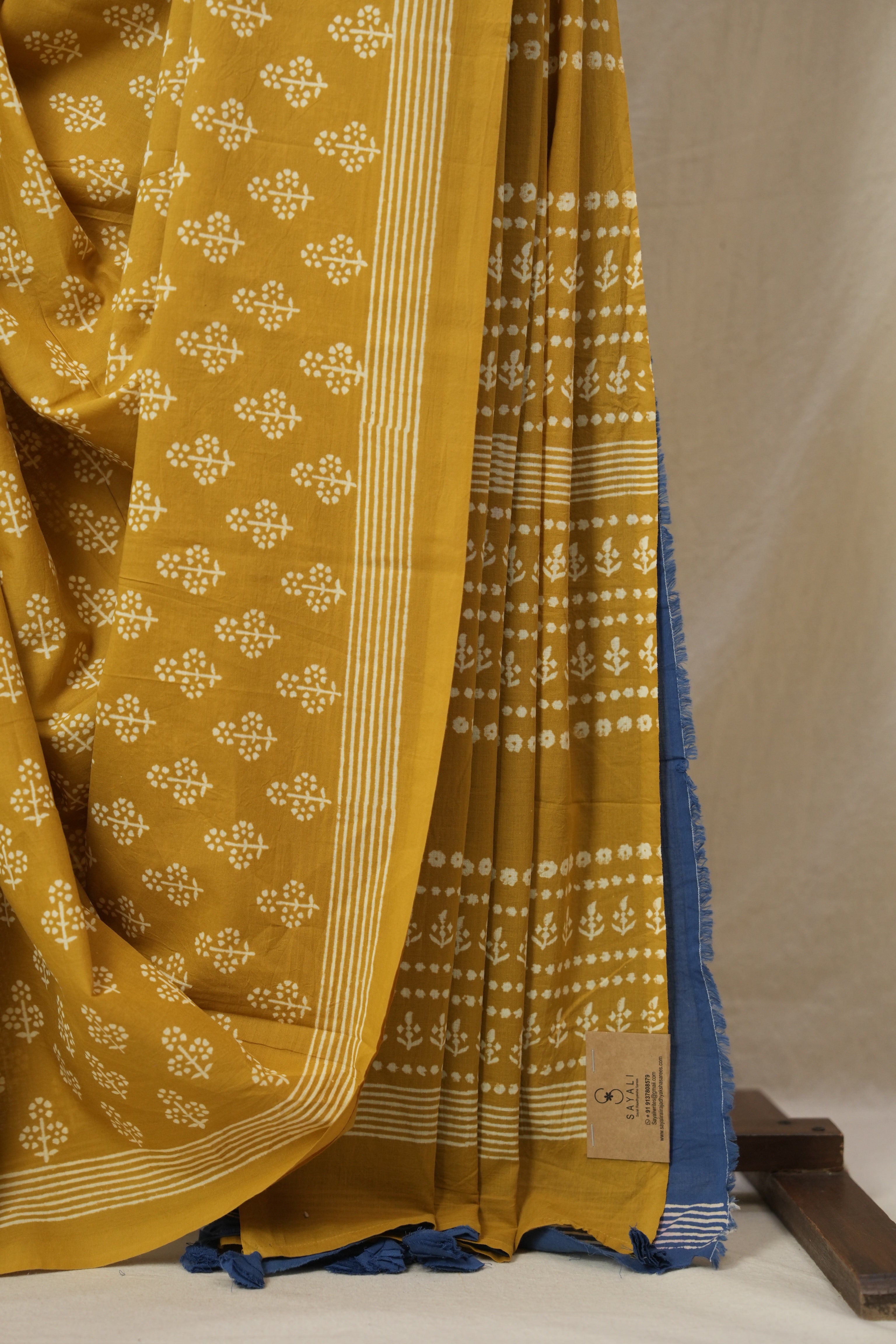 Mustard HBP Cotton Saree - SRMCS3321