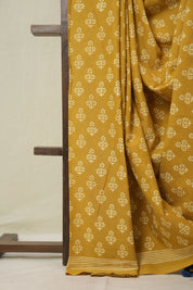 Mustard HBP Cotton Saree - SRMCS3321