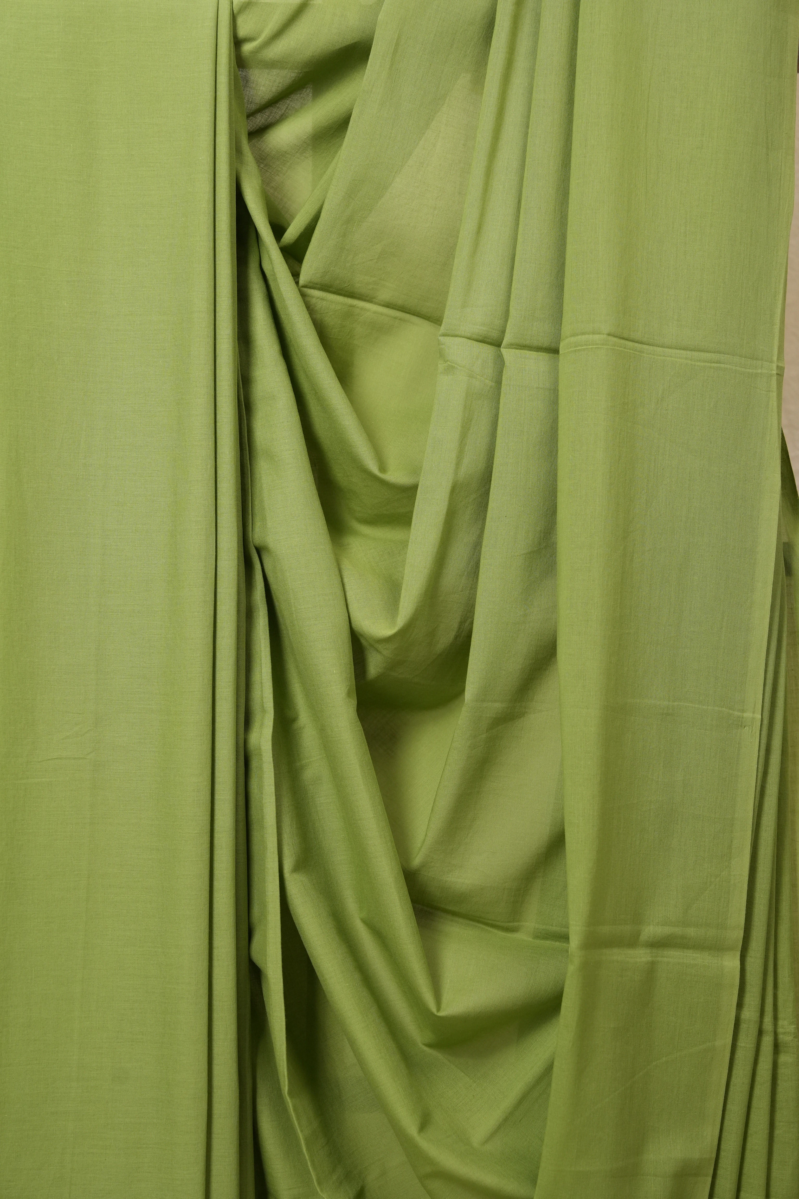 Apple Green Mulmul Cotton Saree-SRAGMCS116