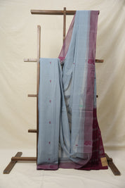 Grey Sungudi Cotton Saree - SRGSCS66