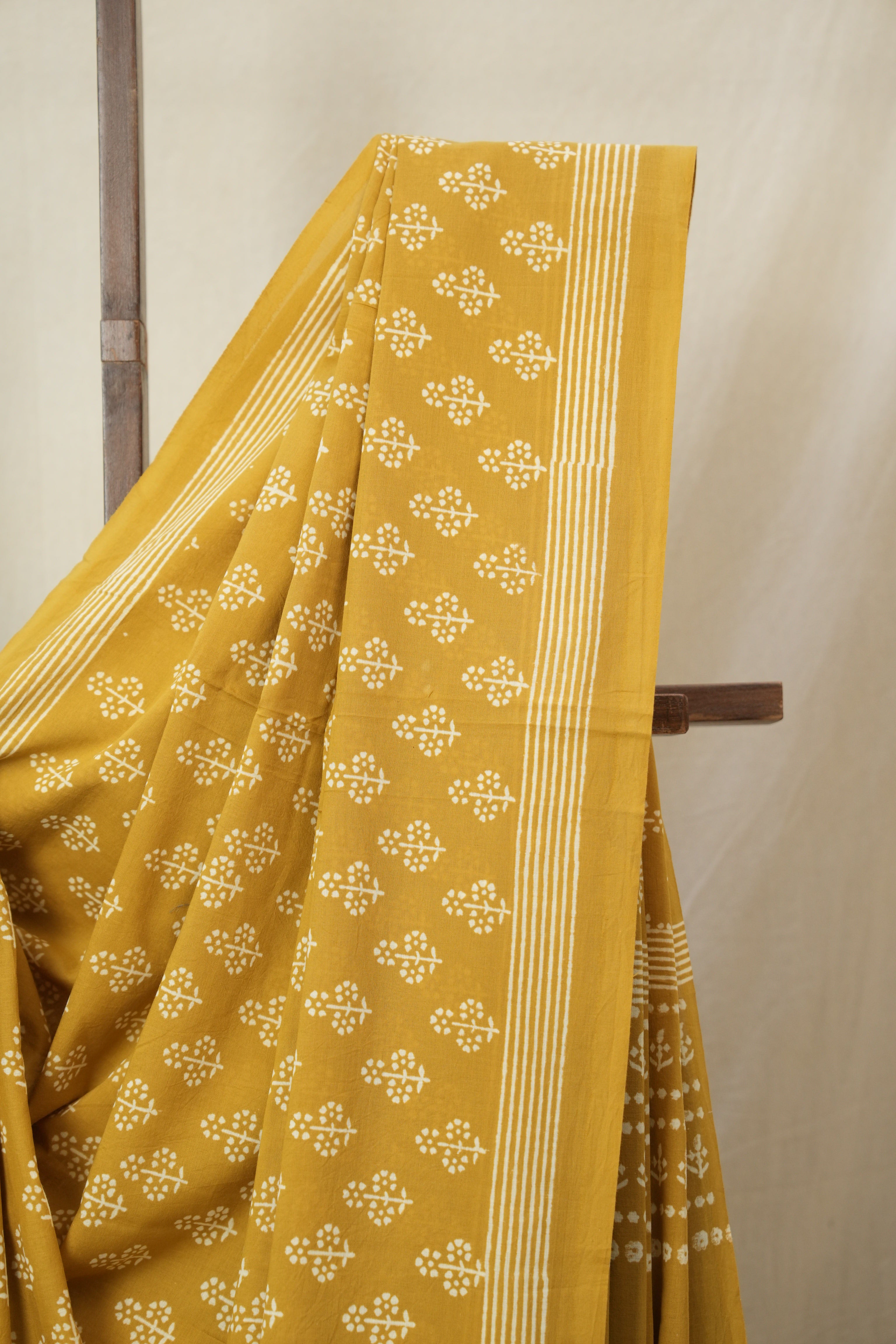 Mustard HBP Cotton Saree - SRMCS3321