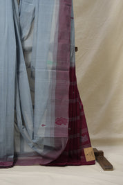 Grey Sungudi Cotton Saree - SRGSCS66