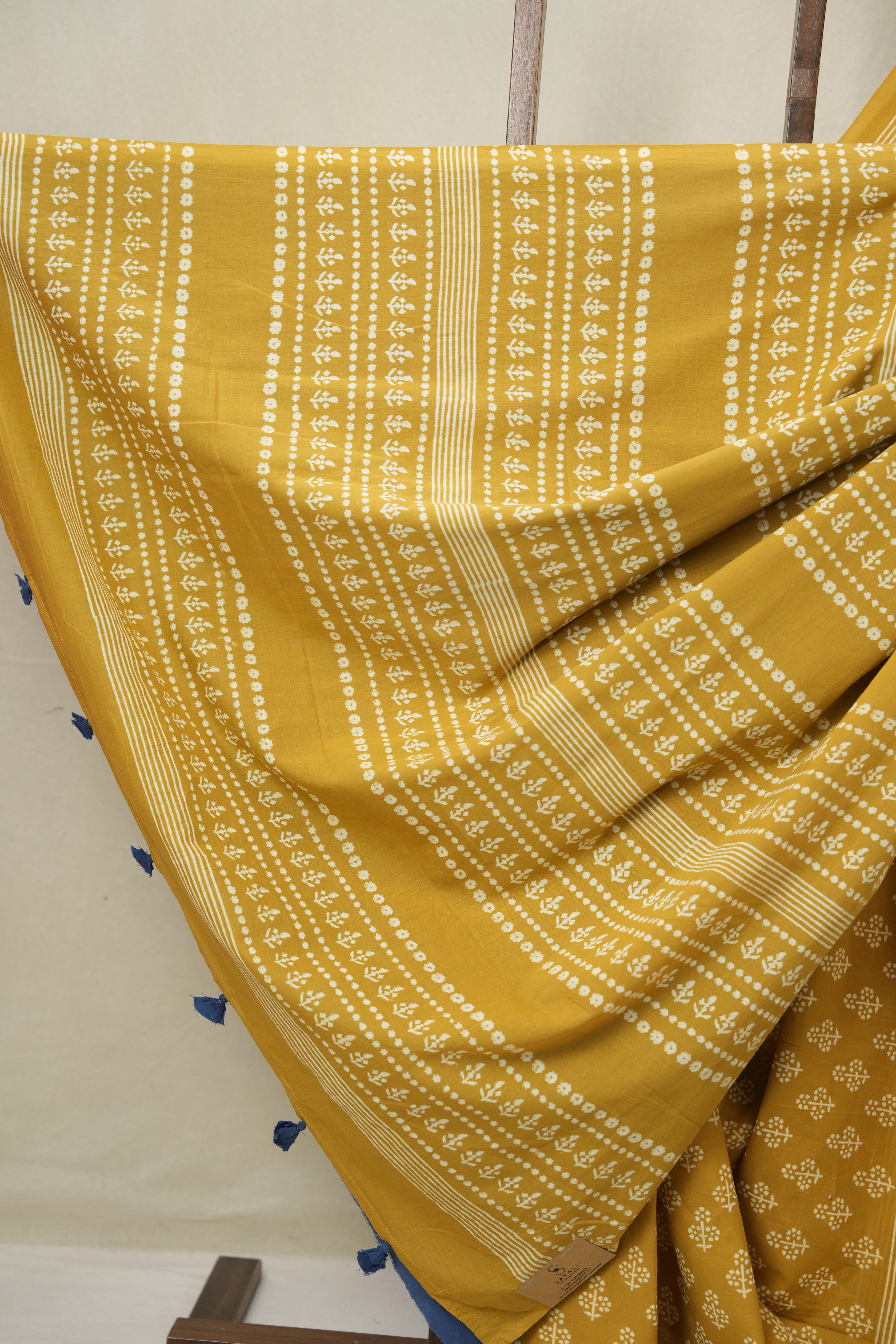 Mustard HBP Cotton Saree - SRMCS3321