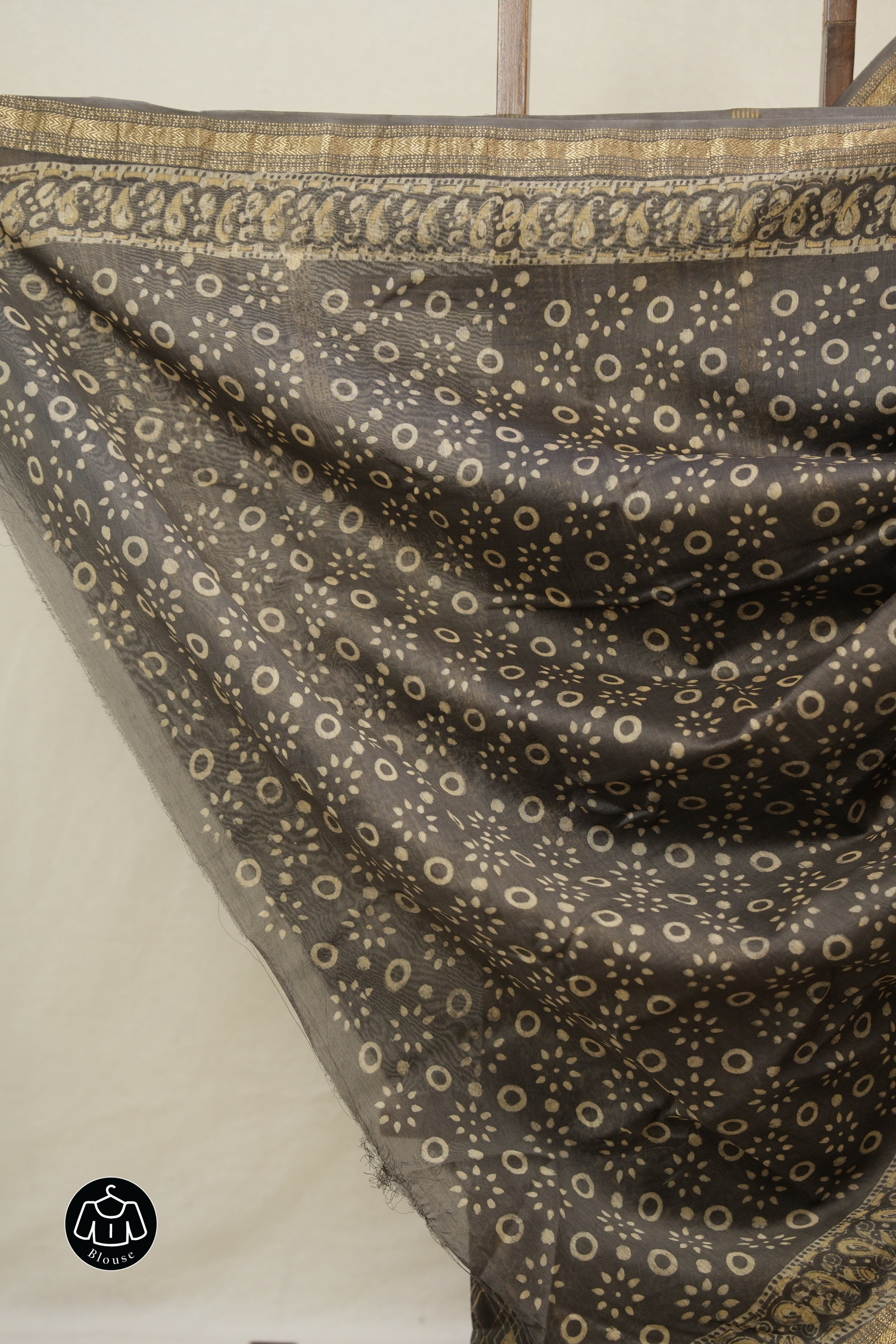 Kashish Ajrakh Cotton Silk Saree With Maheshwari Border - SRKACSS1515