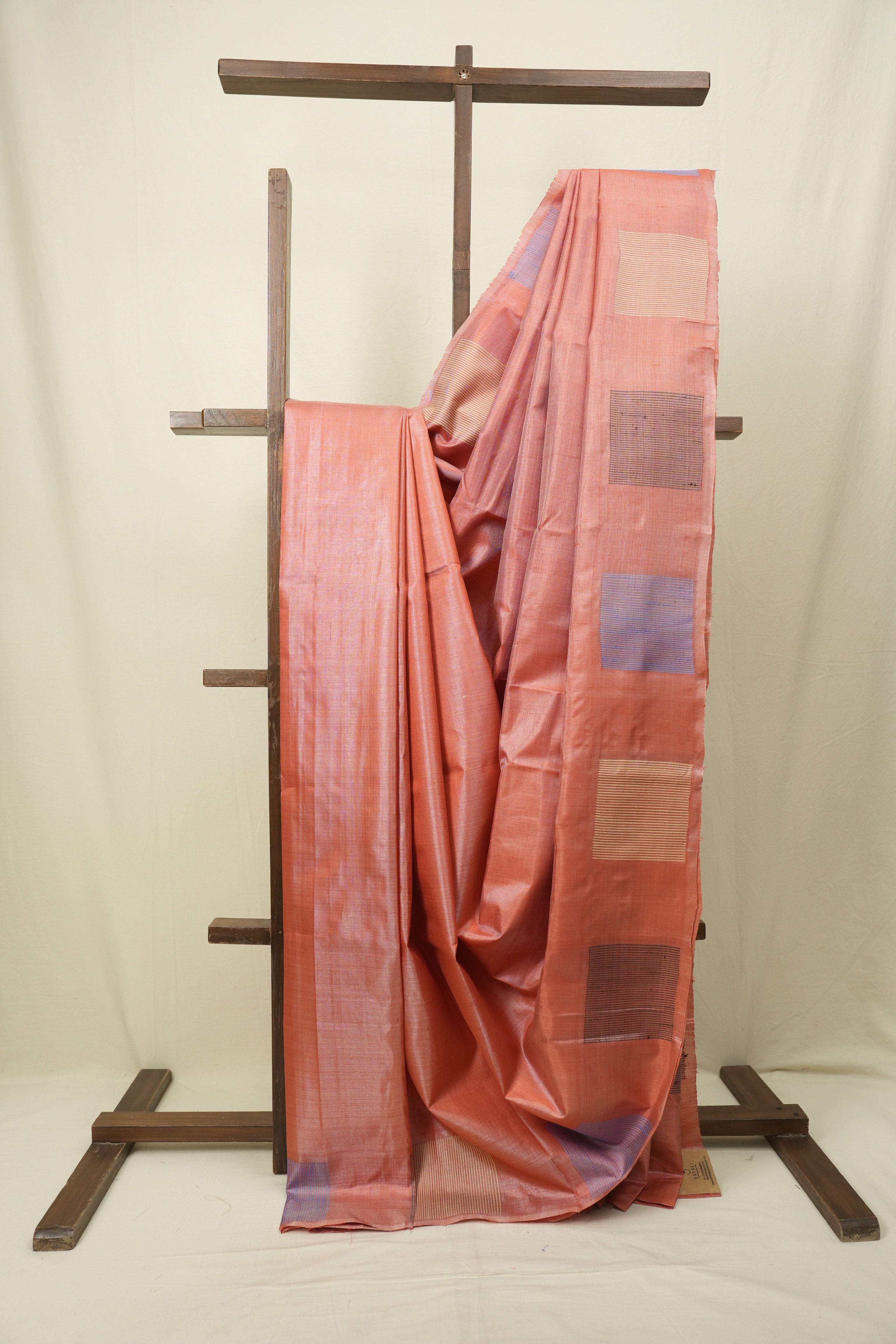 Peach Tussar Silk Saree - SRPTSS1901