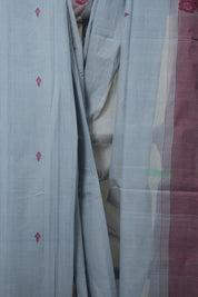 Grey Sungudi Cotton Saree - SRGSCS66