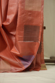 Peach Tussar Silk Saree - SRPTSS1901