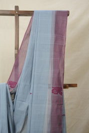 Grey Sungudi Cotton Saree - SRGSCS66