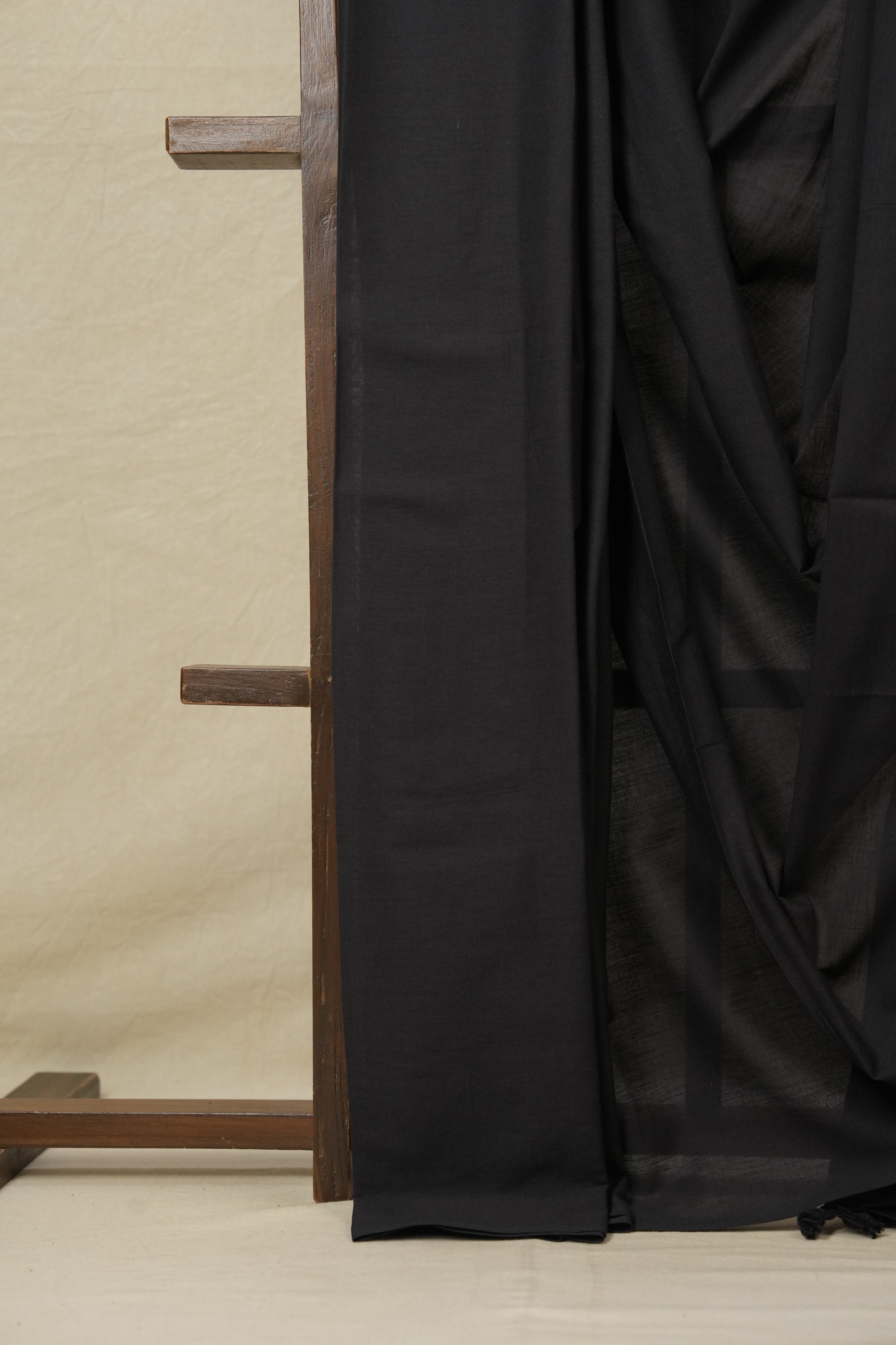 Black Mulmul Cotton Saree-SRBMCS113