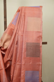 Peach Tussar Silk Saree - SRPTSS1901