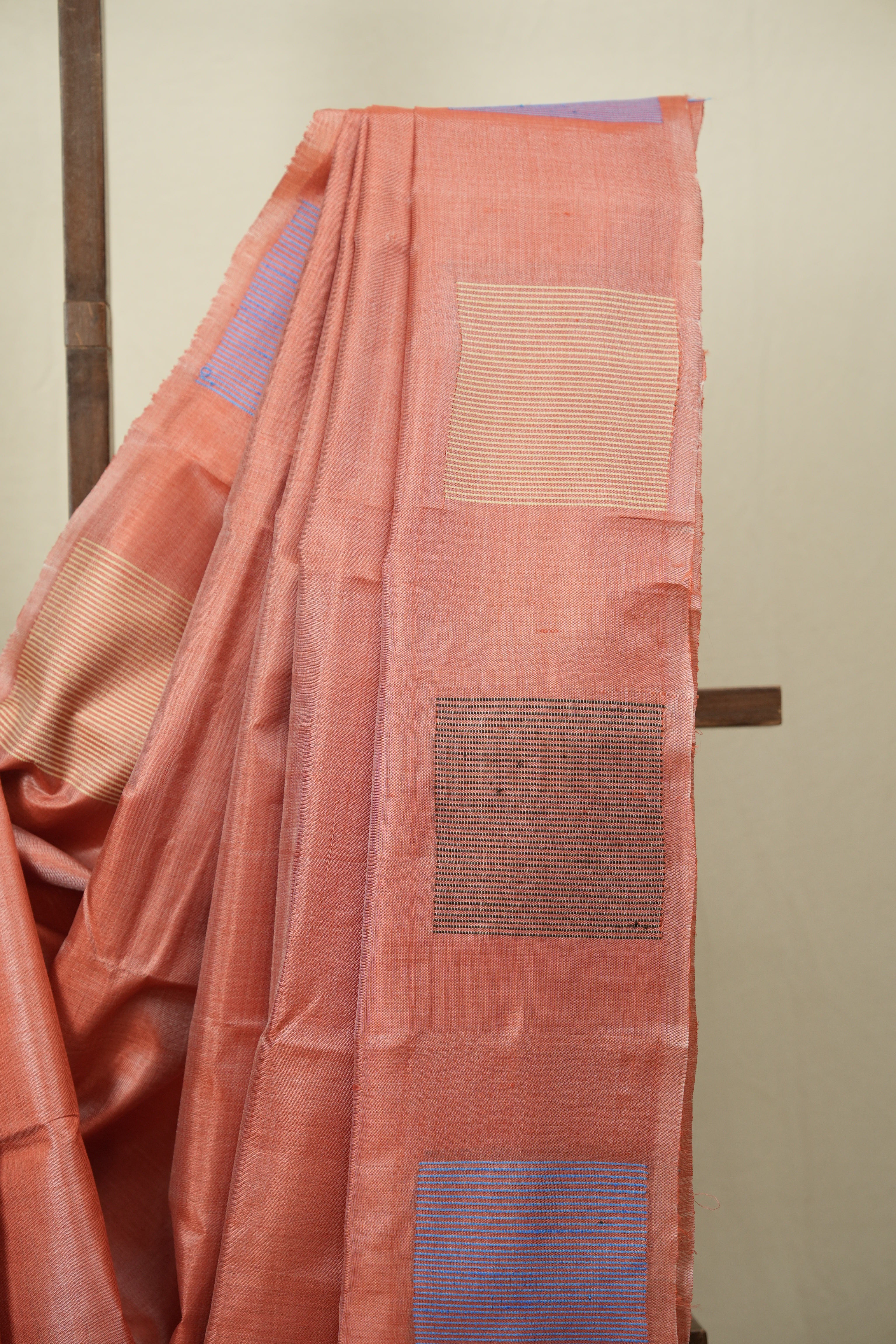Peach Tussar Silk Saree - SRPTSS1901