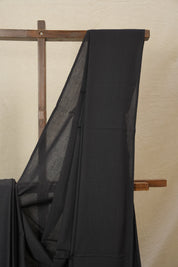 Black Mulmul Cotton Saree-SRBMCS113