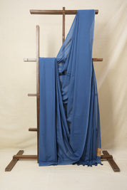 Blue Mulmul Cotton Saree-SRBMCS118
