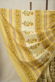 Pastel Yellow HBP Cotton Saree - SRPYCS2854