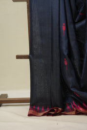 Blue Raw Silk Saree - SRBRSS977