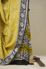 Yellow Black HBP Cotton Saree - SRYBCS2853