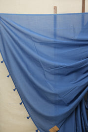 Blue Mulmul Cotton Saree-SRBMCS118