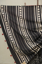 Black HBP Cotton Saree - SRBCS3325