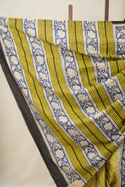 Yellow Black HBP Cotton Saree - SRYBCS2853