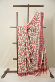 Red Green HBP Cotton Saree - SRRGCS2852