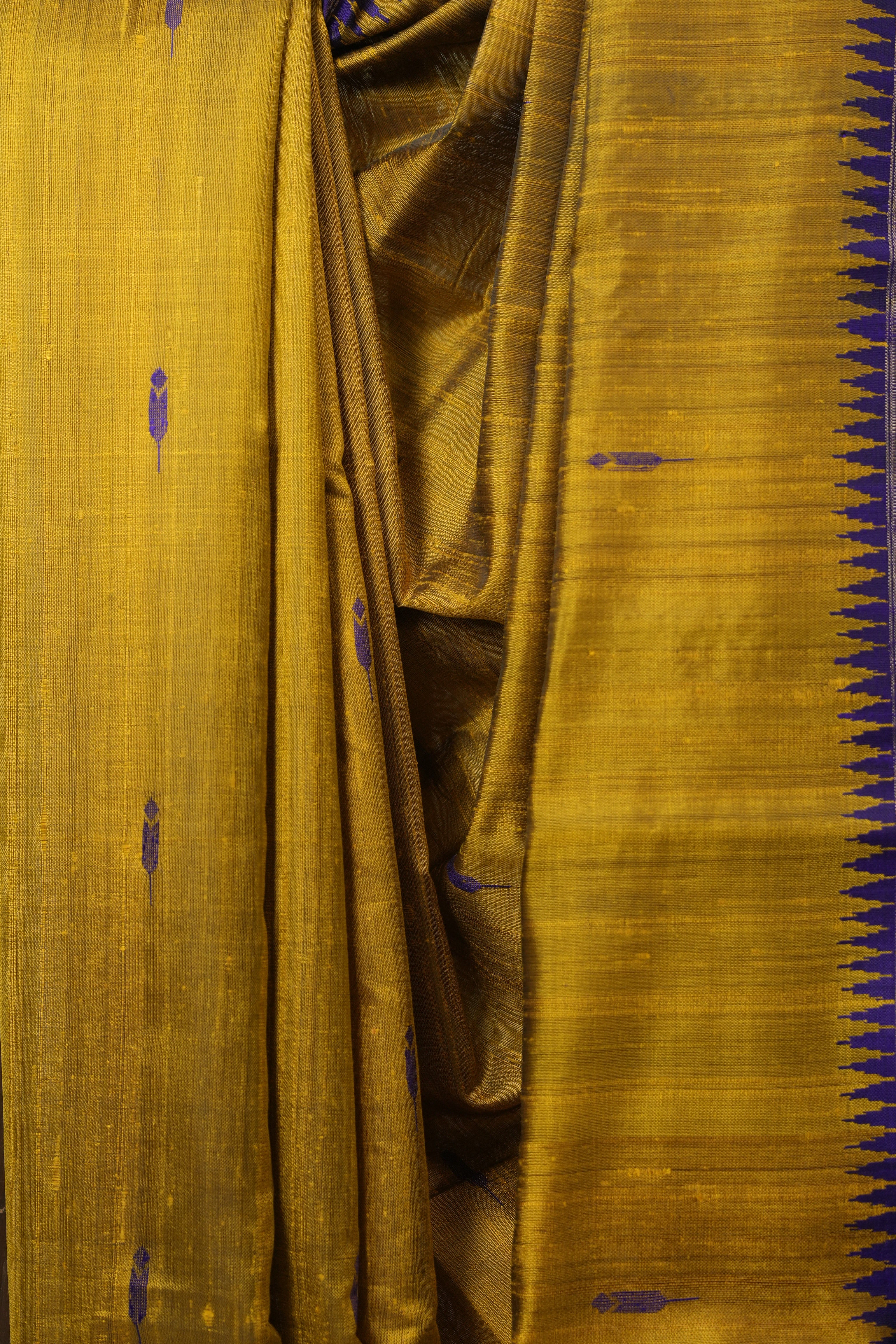 Mustard Raw Silk Saree - SRMRSS976