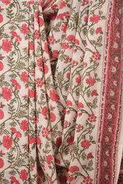 Red Green HBP Cotton Saree - SRRGCS2852