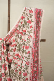 Red Green HBP Cotton Saree - SRRGCS2852