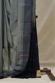 Grey Sungudi Cotton Saree -SRGSCS69