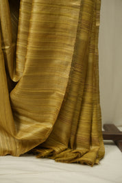 Olive Yellow Tussar Silk Saree - SRYTSS1937