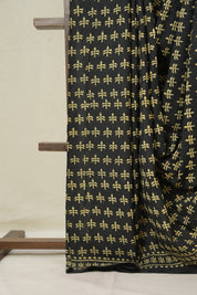 Black HBP Cotton Saree - SRBCS3318