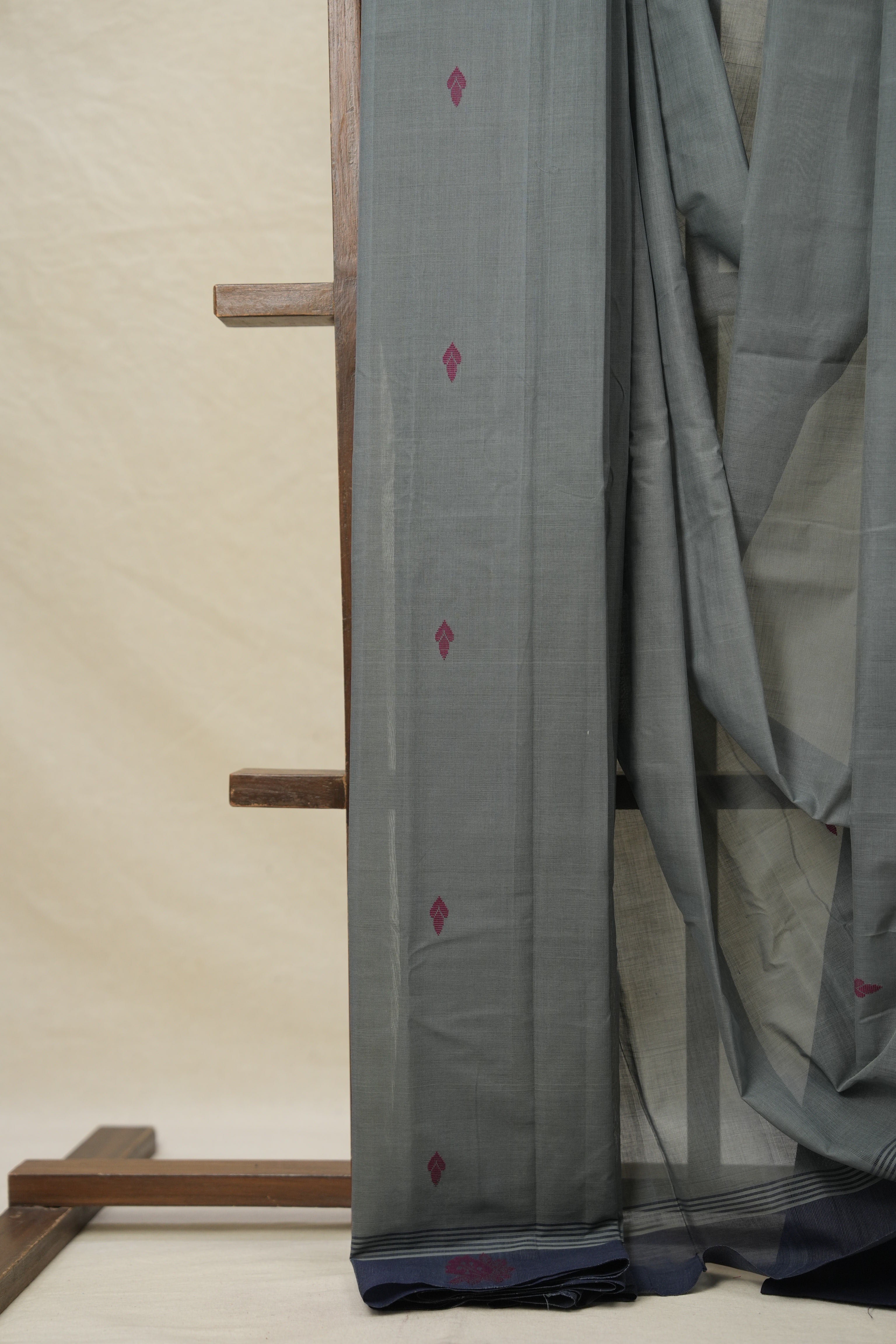 Grey Sungudi Cotton Saree -SRGSCS69