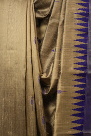 Brown Raw Silk Saree - SRBRSS978
