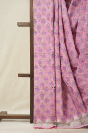 Lilac Pink HBP Cotton Saree - SRLPCS2851