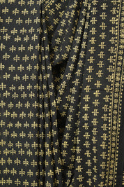 Black HBP Cotton Saree - SRBCS3318