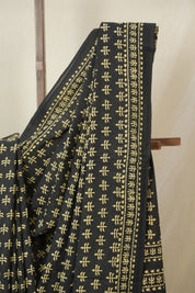 Black HBP Cotton Saree - SRBCS3318
