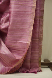 Baby Pink Tussar Silk Saree - SRPTSS1938
