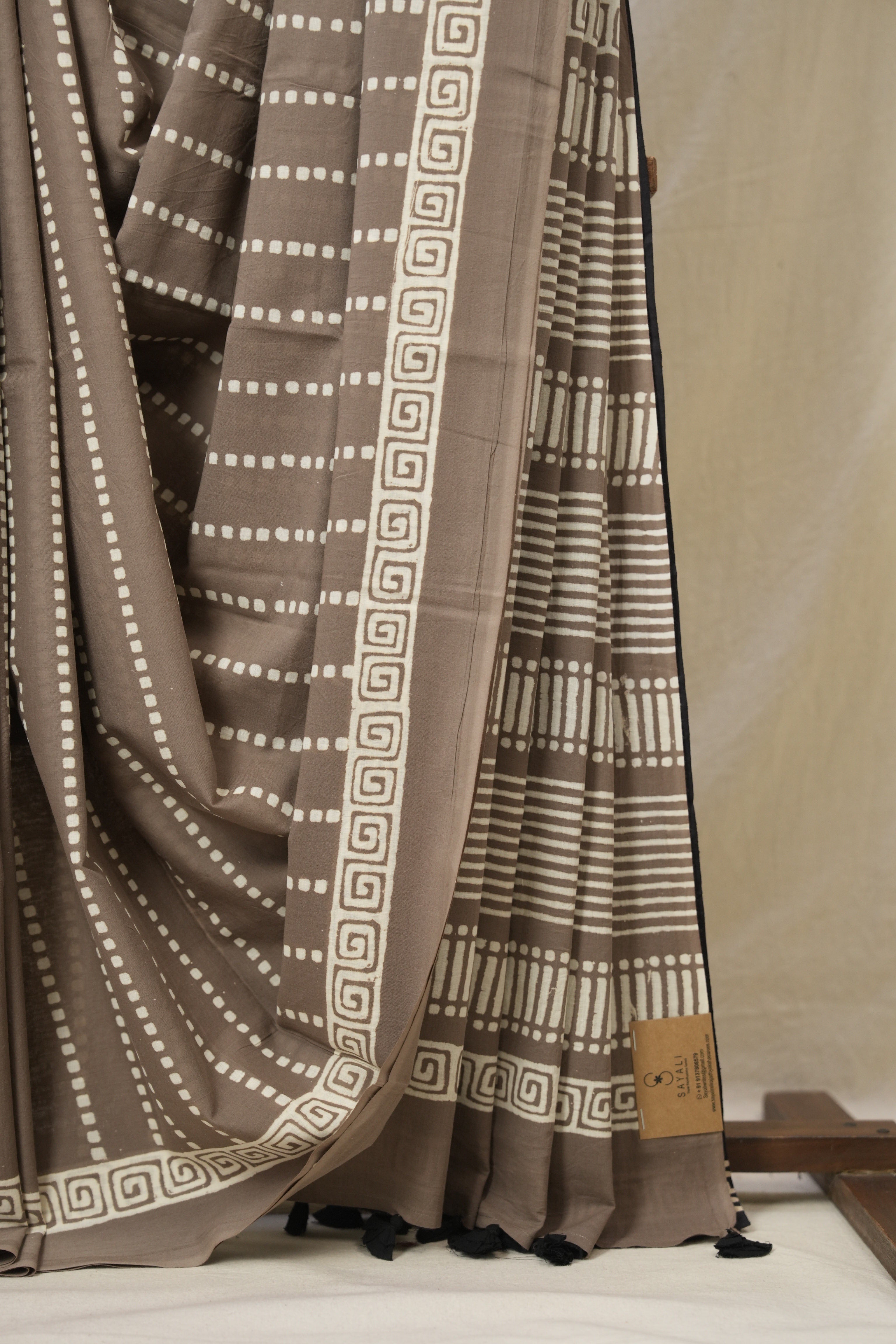 Brown HBP Cotton Saree - SRBCS3314