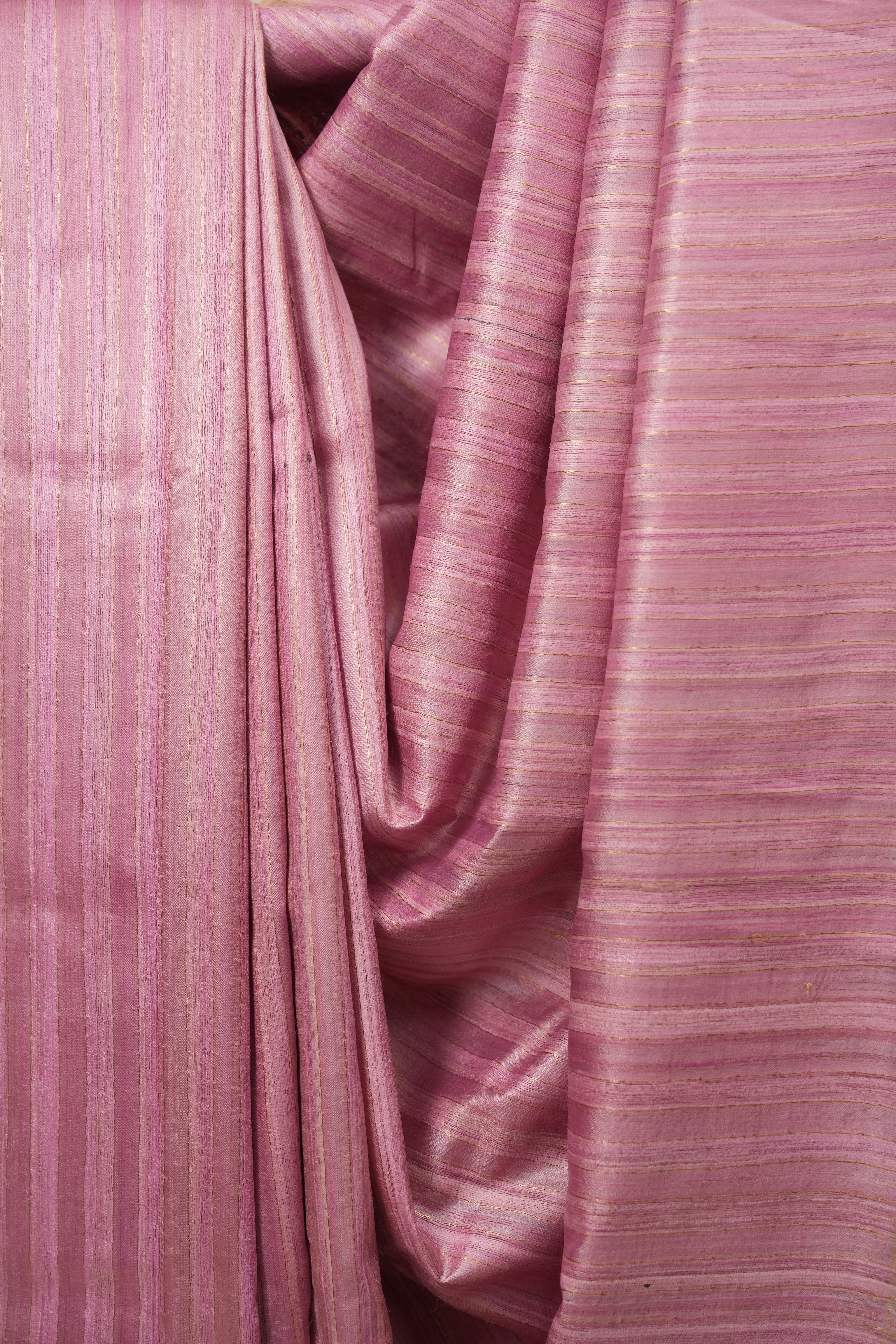 Baby Pink Tussar Silk Saree - SRPTSS1938