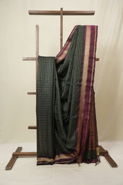 Green Raw Silk Saree - SRGRSS982
