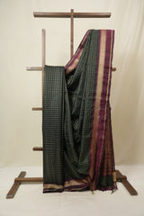 Green Raw Silk Saree - SRGRSS982