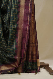 Green Raw Silk Saree - SRGRSS982