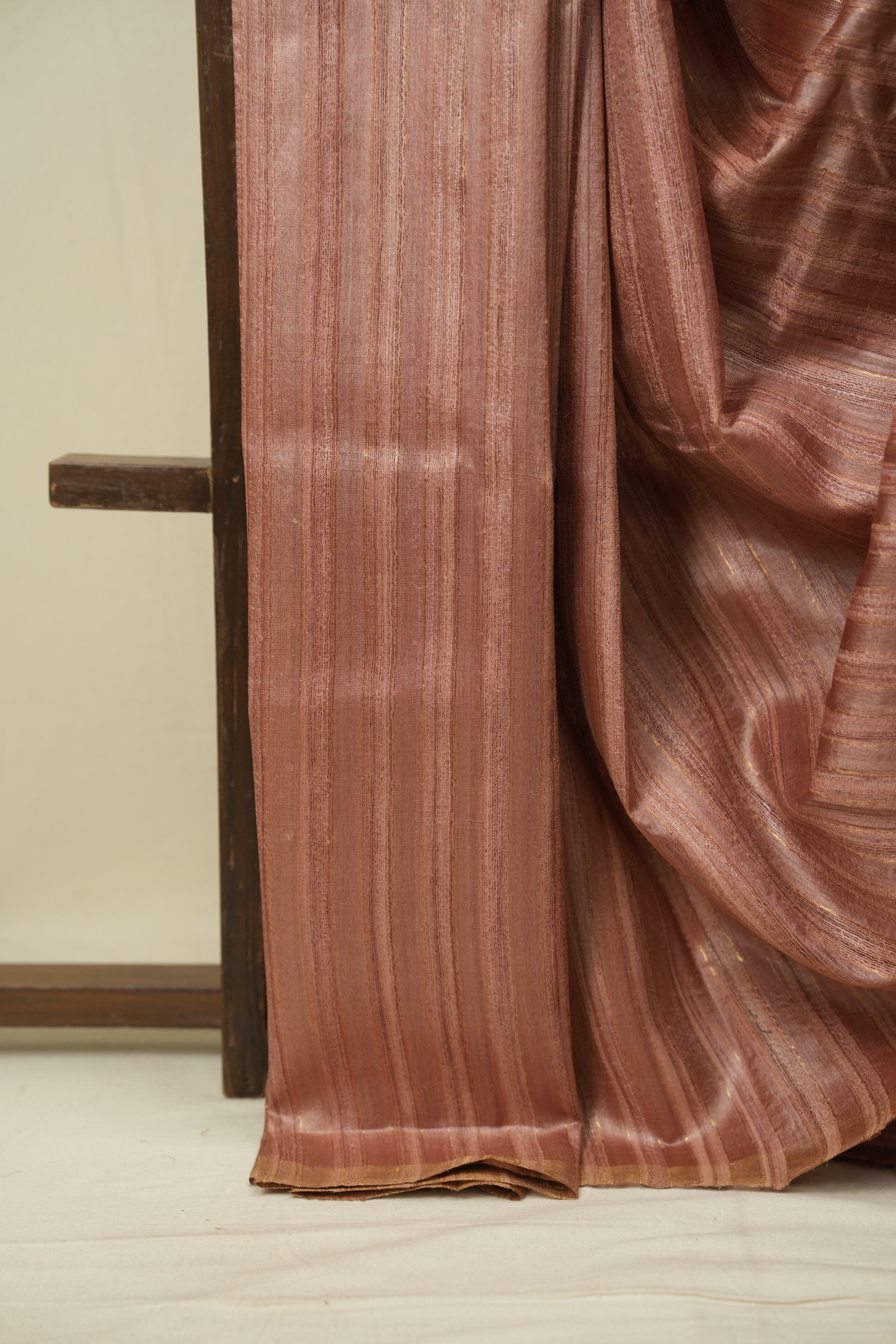 Rose Gold Tussar Silk Saree - SRRGTSS1940